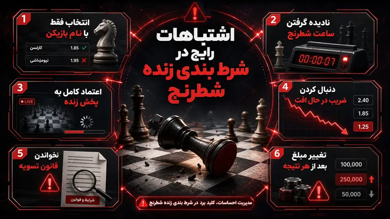 اشتباهات رایج در شرط بندی زنده شطرنج