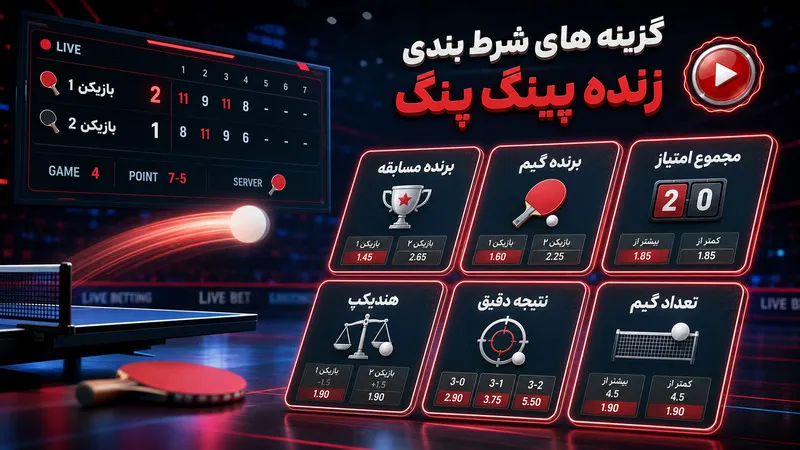 گزینه های شرط بندی زنده پینگ پنگ